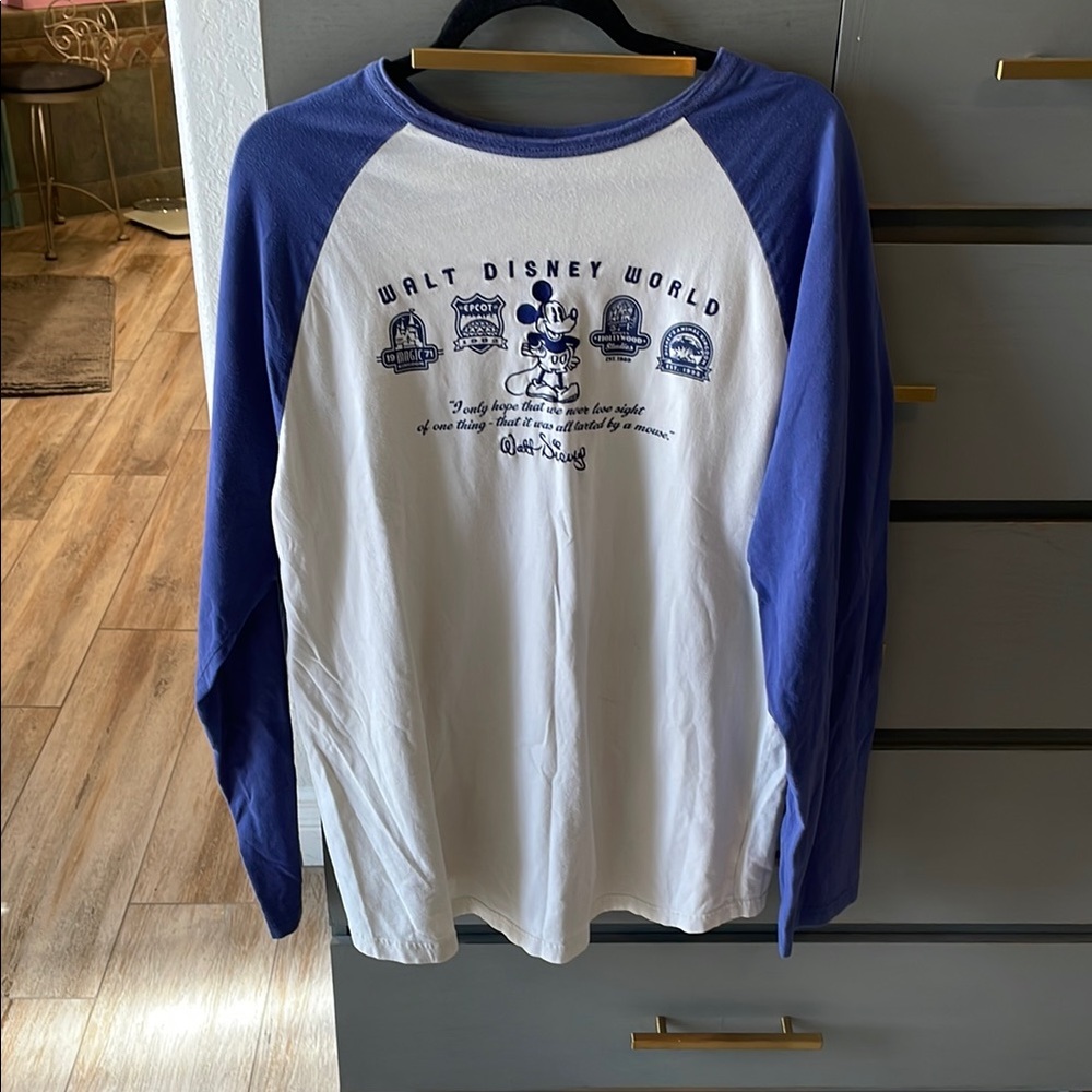 Disney Blue and White Long Sleeve Tee